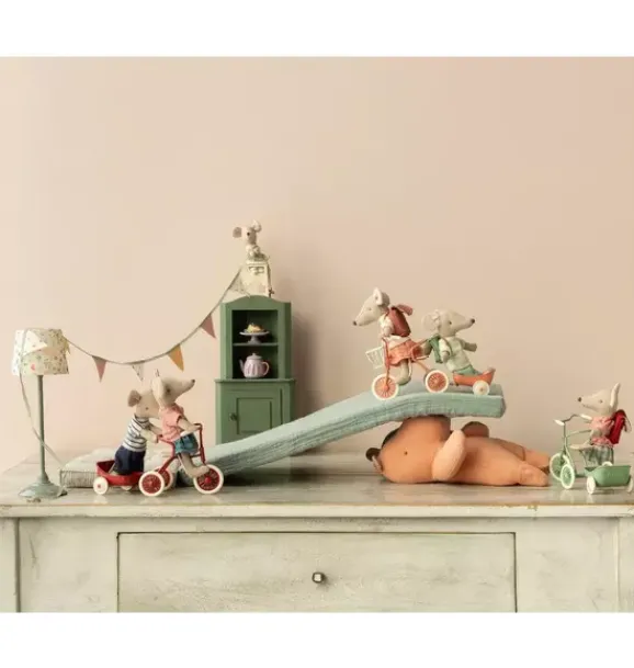 Janie and Jack Dolls-Abri a tricycle, Mouse - red
