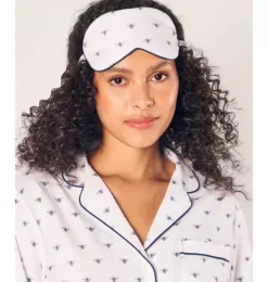 Janie and Jack Adult Accessories|Petite Plume-Adult's Twill Sleep Mask in Buzzing Bees white