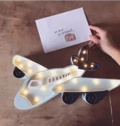 Janie and Jack Lighting-Airplane Lamp blue