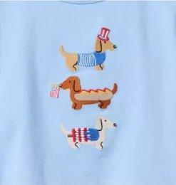 Janie and Jack Tees-Americana Dog Tee brunnera blue