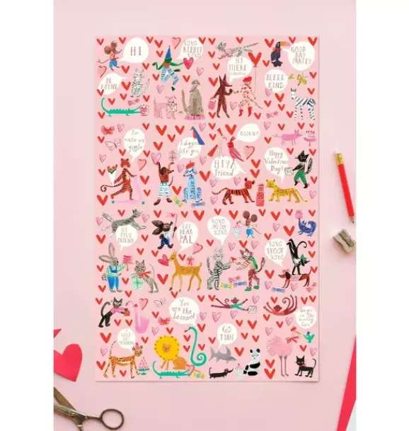 Janie and Jack Stationery-Animal Menagerie - Class Set of 32 Valentine's multi
