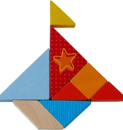 Janie and Jack Development Toys-Arranging Game Funny Faces Tangram Wooden Tiles multi-color