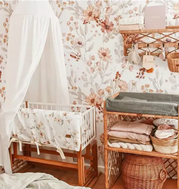Janie and Jack Wallpaper-Autumn Meadow White Wallpaper multi