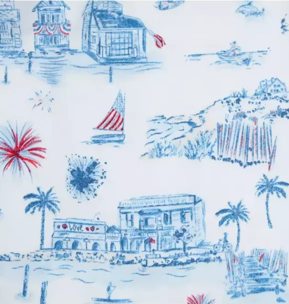 Janie and Jack One-pieces & Rompers-Baby Americana Toile Romper white americana toile