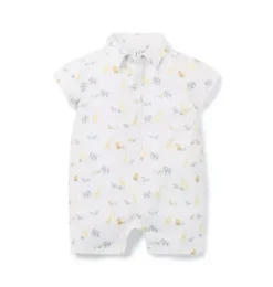 Janie and Jack One-pieces & Rompers-Baby Animal Friends Romper jet ivory animal friends