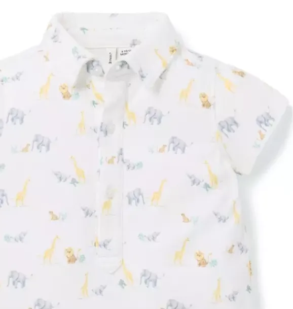 Janie and Jack One-pieces & Rompers-Baby Animal Friends Romper jet ivory animal friends