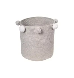 Janie and Jack Storage-Baby Basket Bubbly Grey grey and white