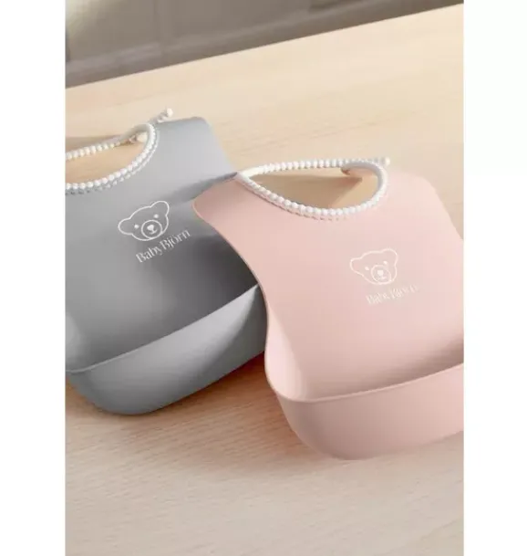 Janie and Jack Feeding Accessories-Baby Bib 2-Pack, Gray / Pink