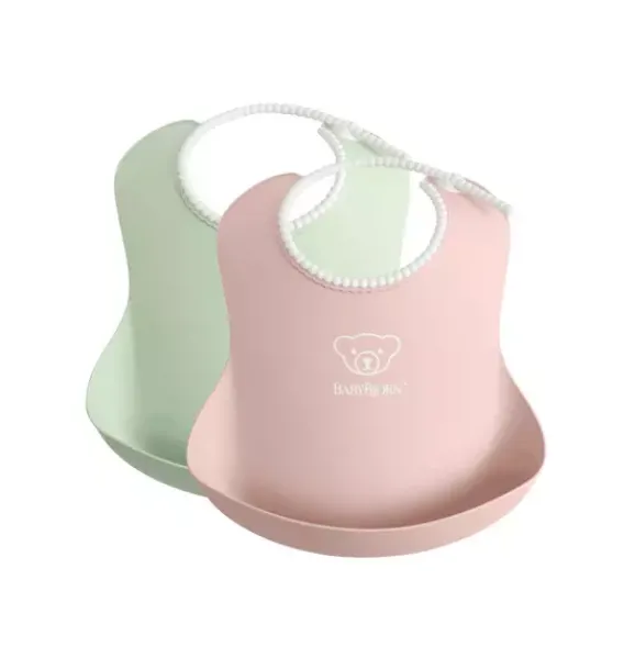 Janie and Jack Feeding Accessories-Baby Bib 2-Pack, Green / Pink