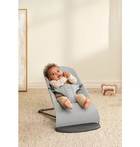 Janie and Jack Baby Activity-Baby Bouncer Bliss, Woven, Light Gray Melange light grey