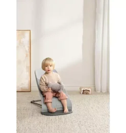Janie and Jack Baby Activity-Baby Bouncer Bliss, Woven, Light Gray Melange light grey