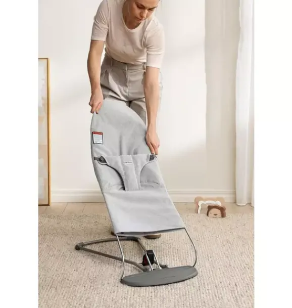 Janie and Jack Baby Activity-Baby Bouncer Bliss, Woven, Light Gray Melange light grey