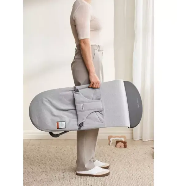 Janie and Jack Baby Activity-Baby Bouncer Bliss, Woven, Light Gray Melange light grey