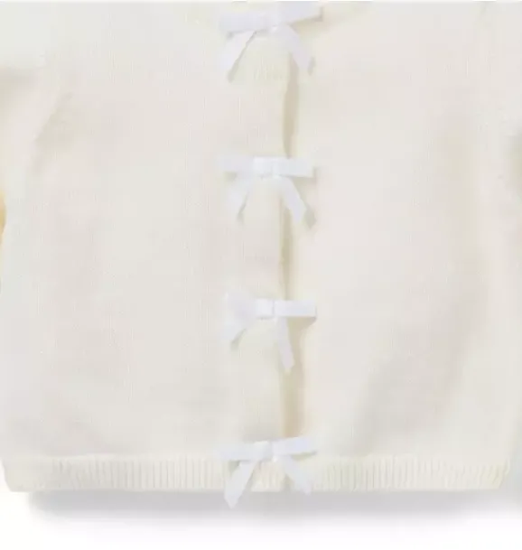 Janie and Jack Sweaters & Jackets-Baby Bow Cardigan jet ivory