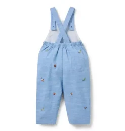 Janie and Jack Pants & Overalls-Baby Bug Friends Overall button blue bug friends