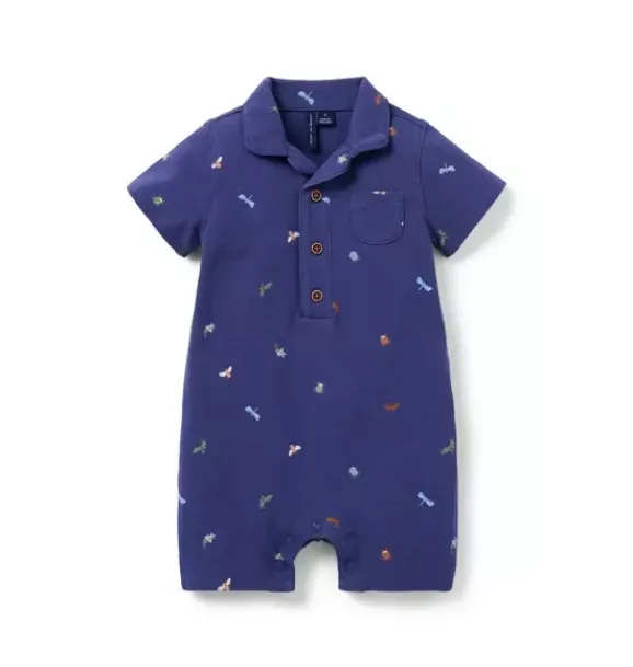 Janie and Jack One-pieces & Rompers-Baby Bug Friends Romper deep sapphire bug friends