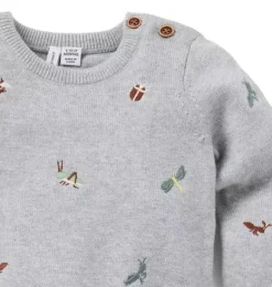 Janie and Jack Sweaters & Jackets-Baby Bug Sweater classic grey heather