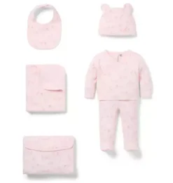Janie and Jack Sets-Baby Bundle of Love Gift Set pink blossom animal friends toile