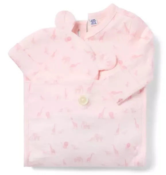 Janie and Jack Sets-Baby Bundle of Love Gift Set pink blossom animal friends toile