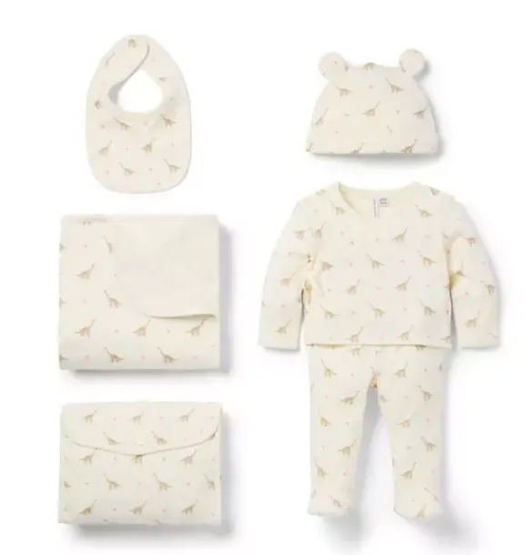 Janie and Jack Sets|Sets-Baby Bundle of Love Valentine Gift Set jet ivory dinosaur heart