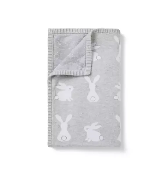 Janie and Jack Shoes & Accessories|Shoes & Accessories-Baby Bunny Blanket earl grey heather bunny