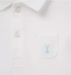 Janie and Jack Tops & Bodysuits-Baby Bunny Pique Polo Bodysuit white