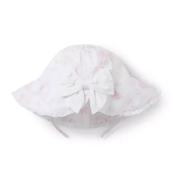 Janie and Jack Accessories|Baby-Baby Bunny Toile Sun Hat white bunny toile
