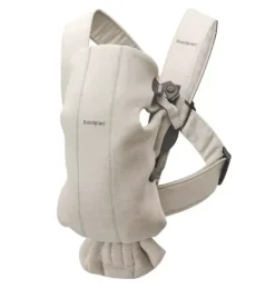 Janie and Jack Baby Carriers-Baby Carrier Mini, 3D Jersey, light beige