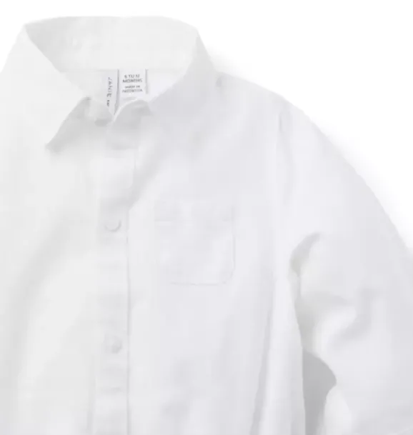 Janie and Jack Tops & Bodysuits-Baby Collared Bodysuit white