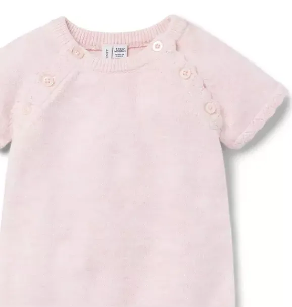 Janie and Jack One-pieces & Rompers-Baby Crochet One-Piece soft pink heather