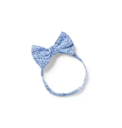 Janie and Jack Shoes & Accessories-Baby Ditsy Floral Bow Soft Headband blue ripple ditsy floral