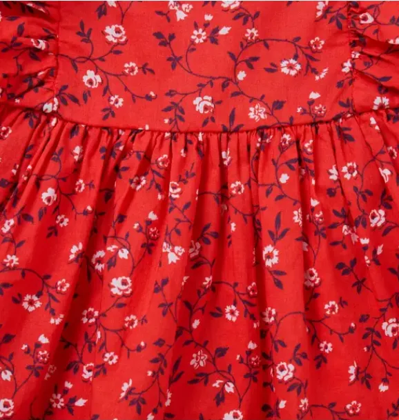 Janie and Jack Sets-Baby Ditsy Floral Pintuck Matching Set red punch ditsy floral