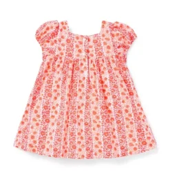 Janie and Jack Dresses-Baby Ditsy Floral Puff Sleeve Dress vibrant poppy ditsy floral