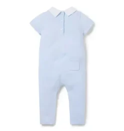 Janie and Jack One-pieces & Rompers-Baby Embroidered Bunny One-Piece light blue