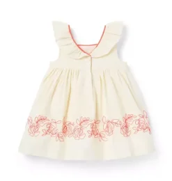 Janie and Jack Dresses-Baby Embroidered Floral Border Dress freshwater pearl