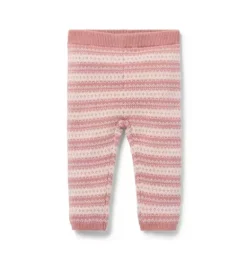 Janie and Jack Pants-Baby Fair Isle Sweater Pant antique rose fair isle