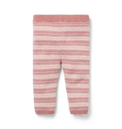 Janie and Jack Pants-Baby Fair Isle Sweater Pant antique rose fair isle