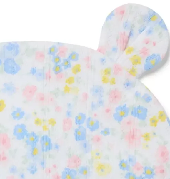 Janie and Jack Shoes & Accessories-Baby Floral Bear Ear Beanie light blue floral