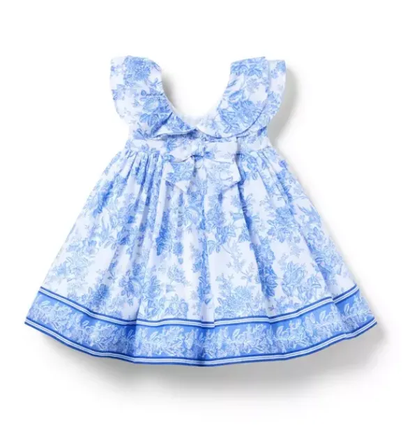 Janie and Jack Dresses-Baby Floral Border Dress dreamy blue floral