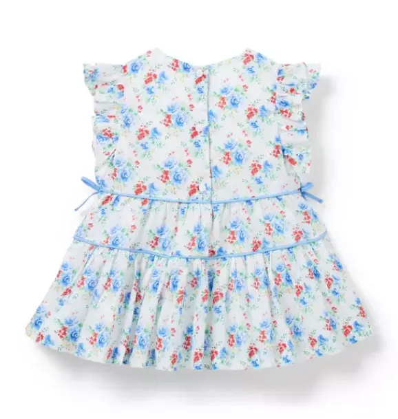 Janie and Jack Dresses-Baby Floral Bow Dress white floral