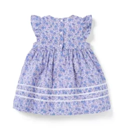 Janie and Jack Online Exclusives|Dresses-Baby Floral Pintuck Dress violet floral