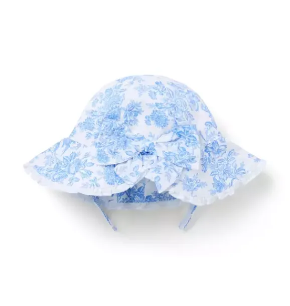 Janie and Jack Baby|Shoes & Accessories-Baby Floral Ruffle Sun Hat dreamy blue floral