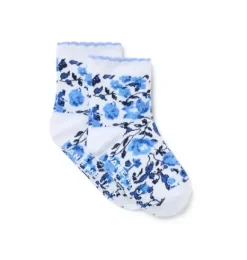 Janie and Jack Shoes & Accessories-Baby Floral Sock dreamy blue floral