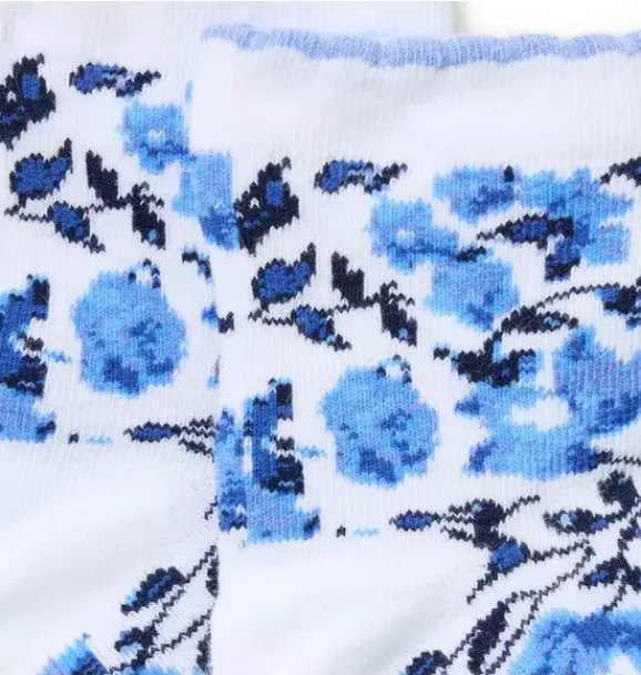 Janie and Jack Shoes & Accessories-Baby Floral Sock dreamy blue floral