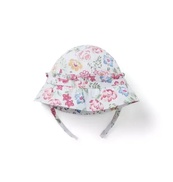 Janie and Jack Accessories|Baby-Baby Floral Sun Hat seashell ecru floral