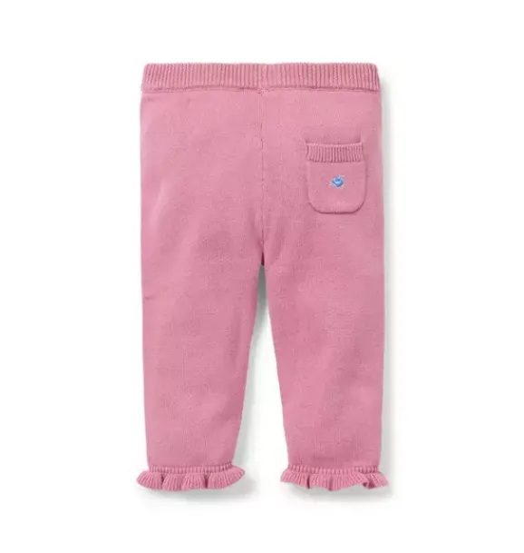Janie and Jack Pants-Baby Flower Pocket Sweater Pant sweet rose