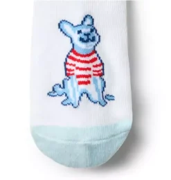 Janie and Jack Shoes & Accessories-Baby French Bulldog Sock white french bulldog