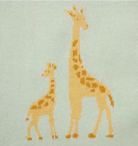 Janie and Jack One-pieces & Rompers|One-pieces & Rompers-Baby Giraffe Knit Romper pale blue