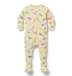 Janie and Jack Baby Pajamas|Family Matching Pajamas-Baby Good Night Footed Pajama In Bird light yellow bird