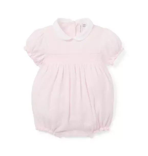 Janie and Jack One-pieces & Rompers-Baby Heart Pointelle Smocked Romper pink blossom